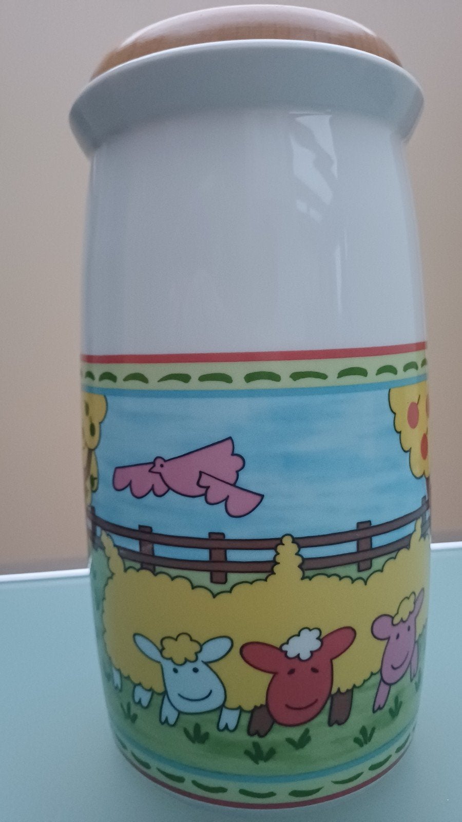 Winterling voorraadpot boerderijdieren   houten deksel., Ophalen of Verzenden