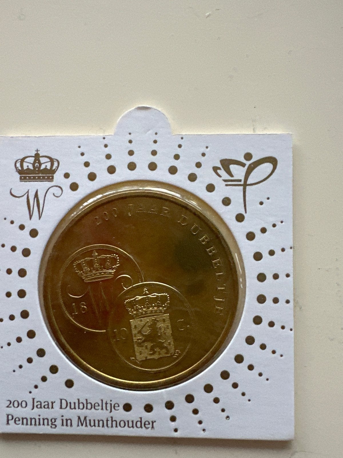 200 Jaar Dubbeltje Penning in Munthouder 1818-2018, Postzegels en Munten, Ophalen of Verzenden, Koning Willem I, Overige waardes