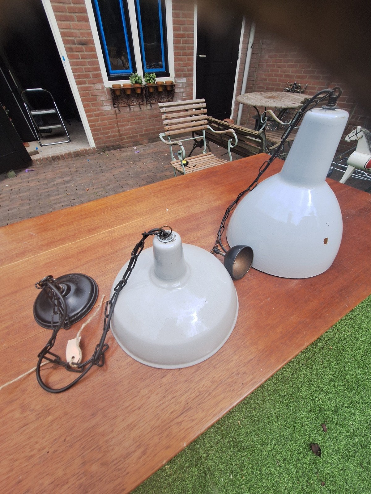 2 emaille lampen van philips, Ophalen of Verzenden