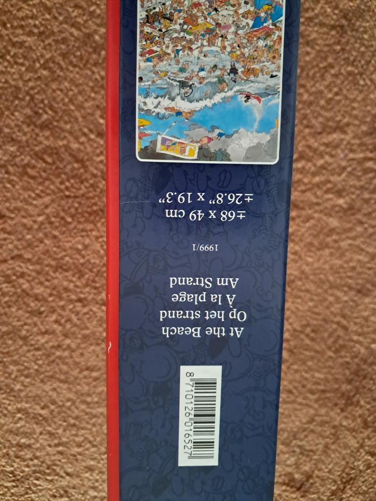 Jan van haasteren puzzel 1000 stukjes op het strand, Ophalen, 500 t/m 1500 stukjes, Gebruikt, Legpuzzel