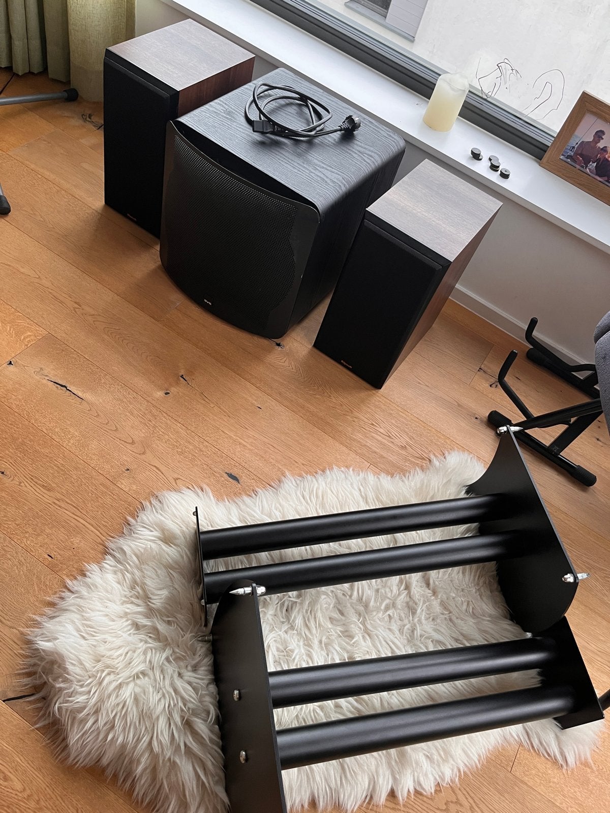 SVS SB3000 subwoofer en stands, Gebruikt, Inclusief standaarden, Speakerset, Ophalen