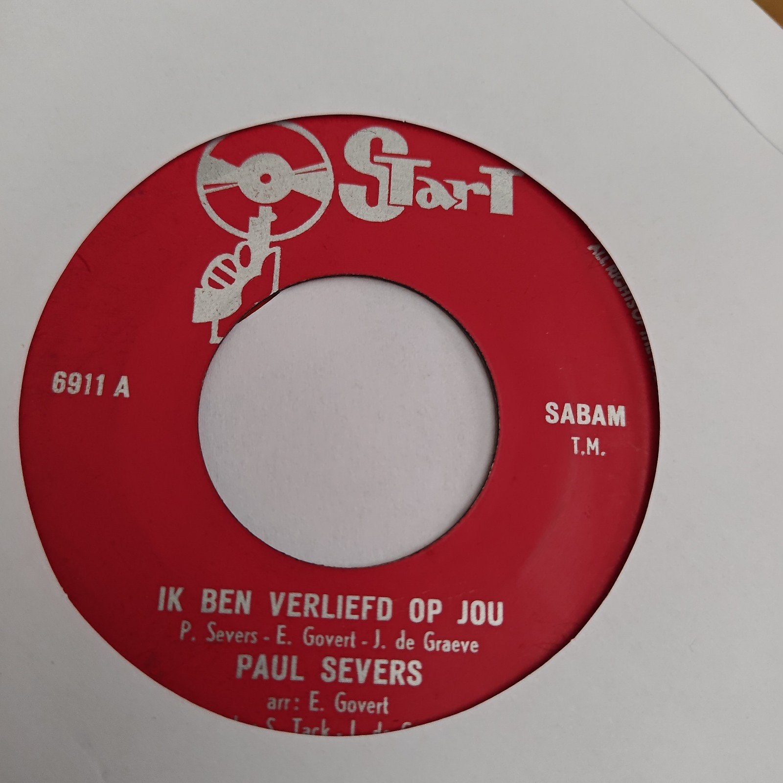 Paul Severs - Ik Ben Verliefd Op Jou (Vinyl Single), Gebruikt, 7 inch, Ophalen of Verzenden, EP