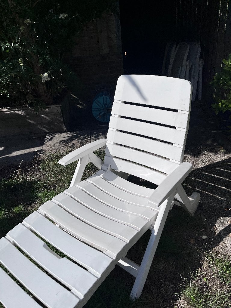 Ligbed voor de tuin of balkon, Ophalen, Gebruikt, Kunststof, Inklapbaar