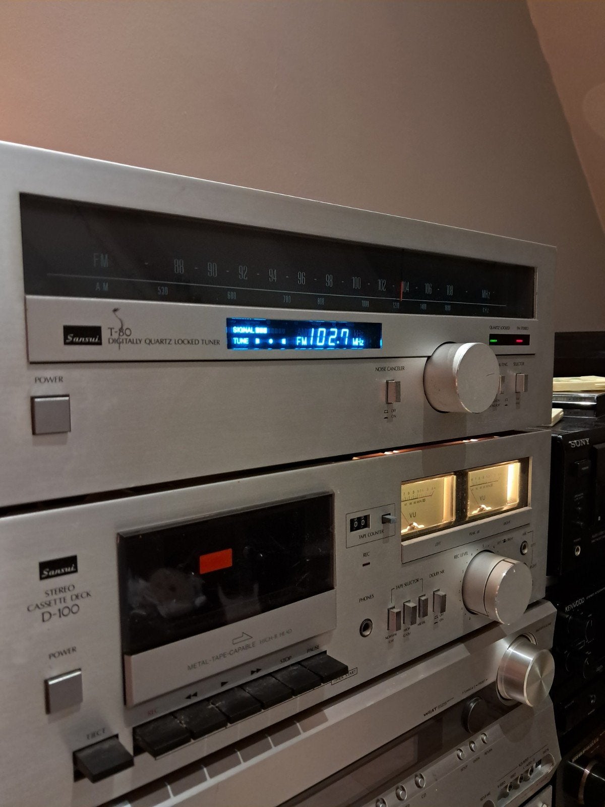 Sansui Tape Deck D-100 en Tuner T-80 - Werkend, Ophalen of Verzenden, Enkel, Overige merken, Auto-reverse