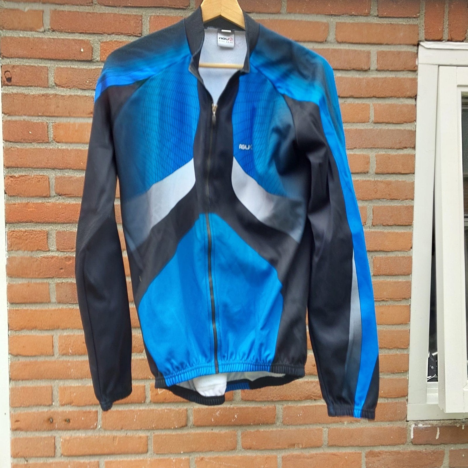 AGU Fietsjack - Blauw/Zwart - Maat l, Gebruikt, Heren, Ophalen of Verzenden, L