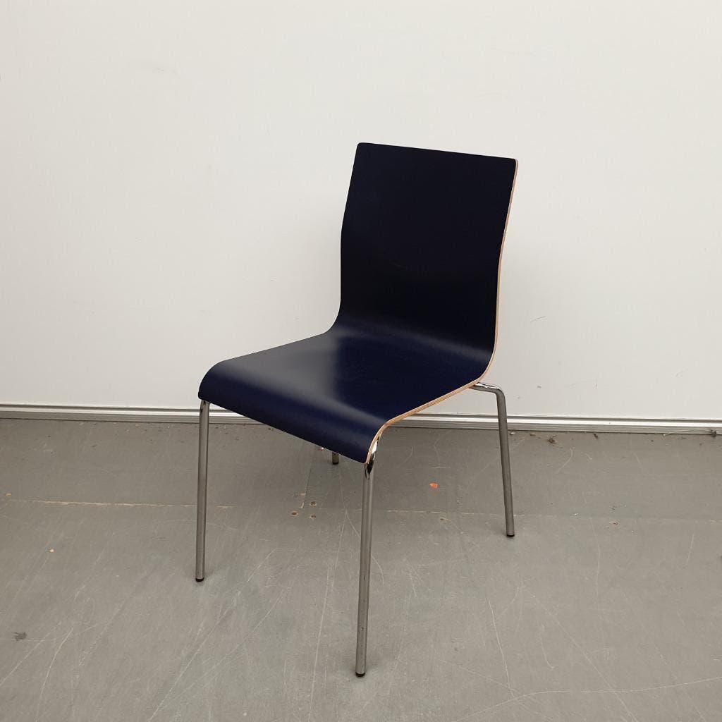 set 3 stuks Ahrend 350 houten / mutiplex stoel - blauw, Ophalen, Gebruikt, Blauw, Vijf, Zes of meer stoelen