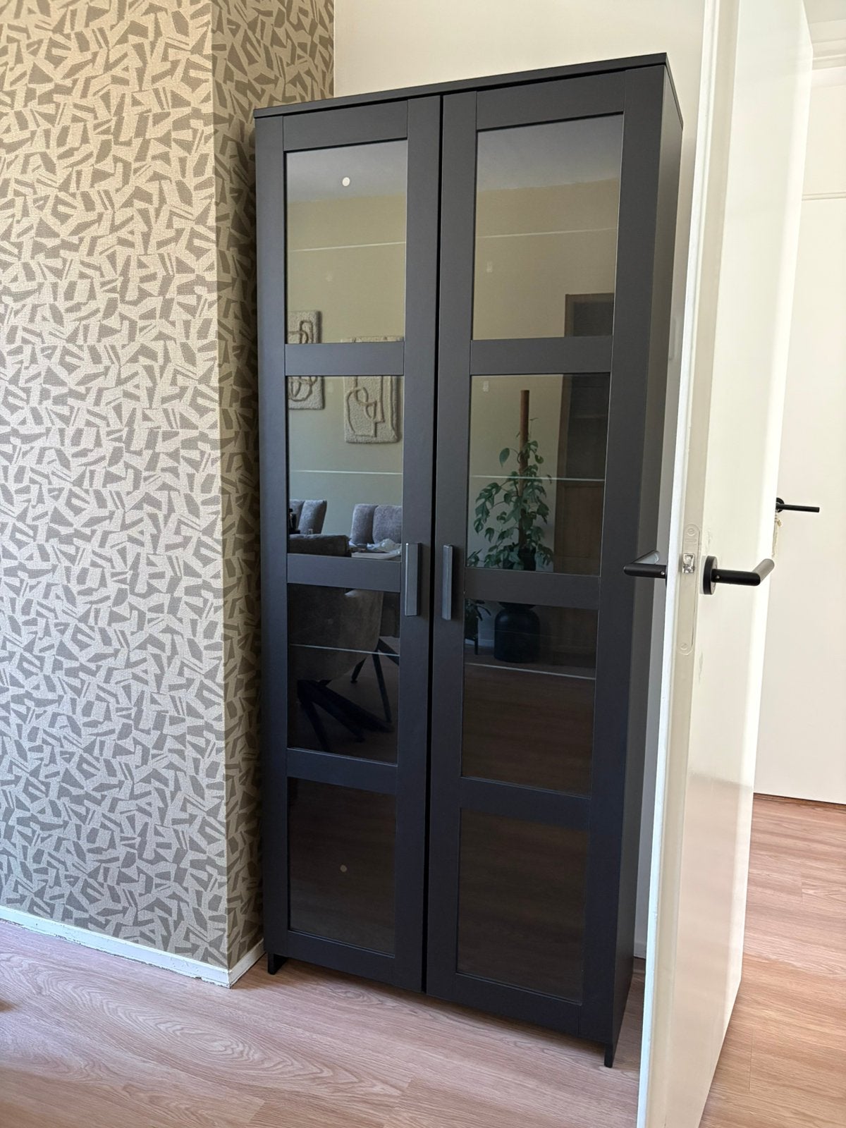 Brimnes Ikea vitrinekast, Ophalen, 50 tot 100 cm, Zo goed als nieuw, 150 tot 200 cm
