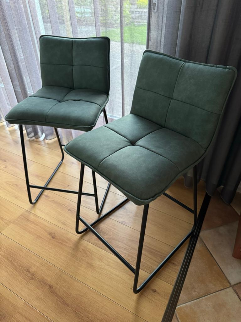 Set van 6 Groene Barkrukken met Rugleuning, Huis en Inrichting, Barkrukken, Met voetsteun, Ophalen of Verzenden, Zo goed als nieuw