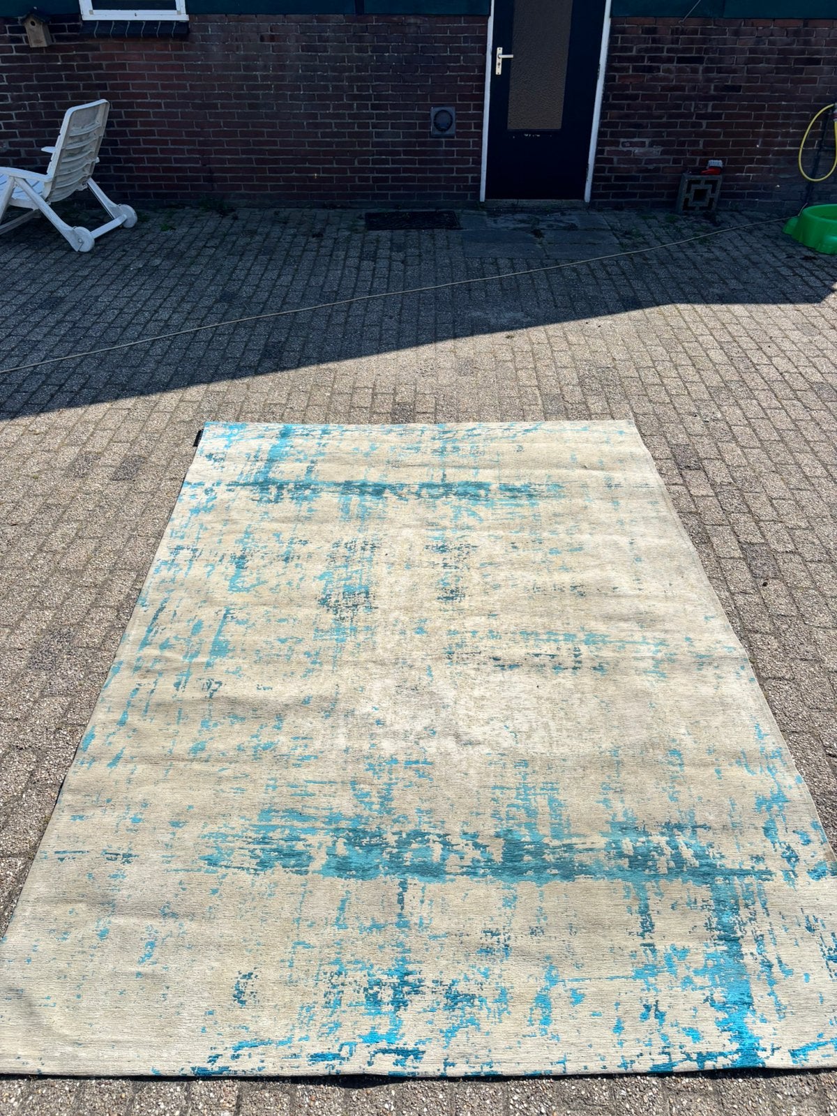 Mart visser vloerkleed 200x280 turquoise bleu, Ophalen, Blauw, 200 cm of meer, Zo goed als nieuw