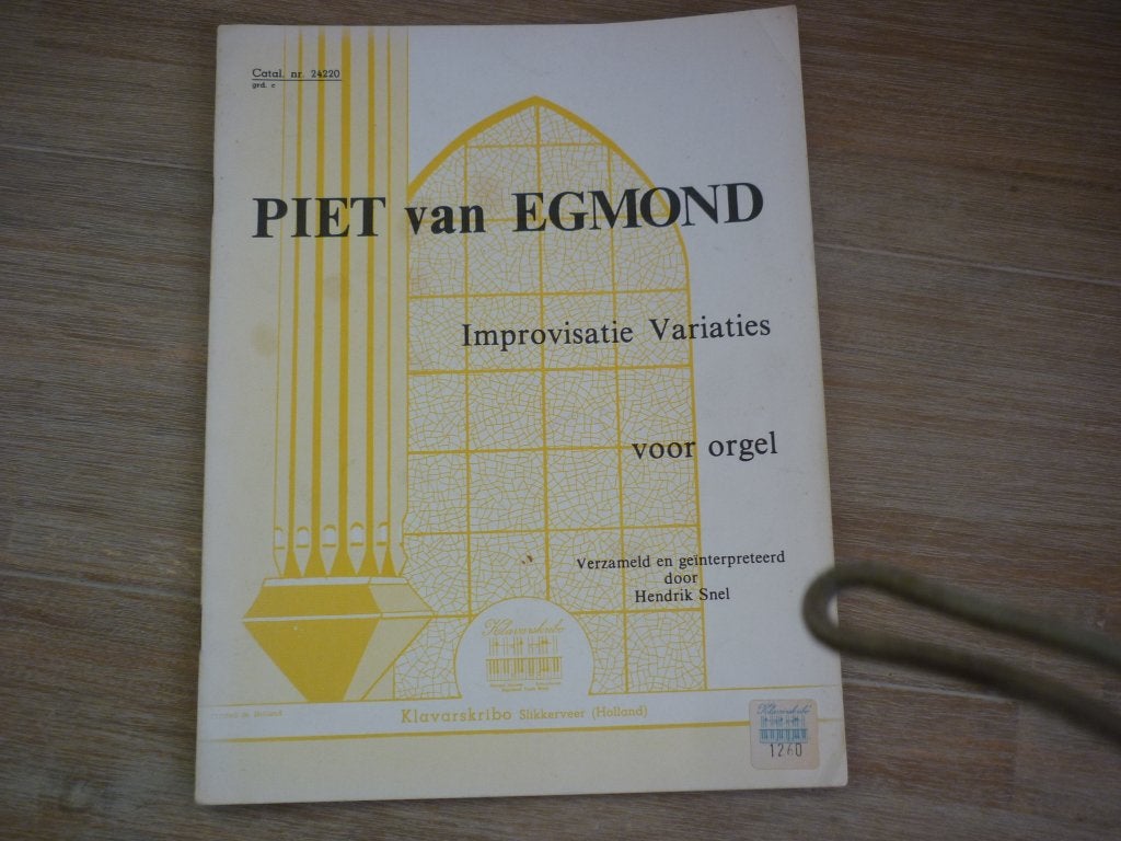 Piet van Egmond - Improvisatie Variaties voor orgel, Orgel, Gebruikt, Klassiek, Ophalen of Verzenden