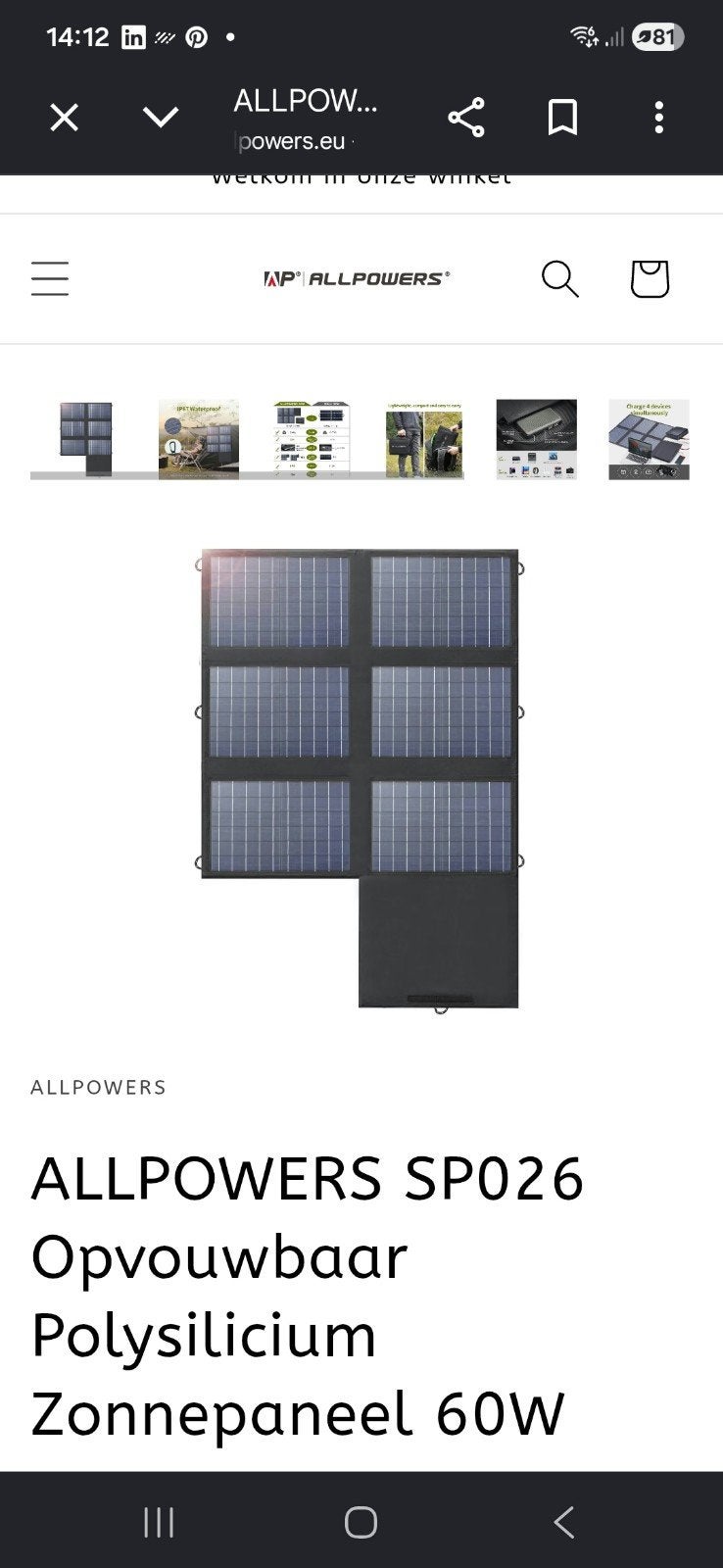 Draagbare zonnepanelen. allpowers, Ophalen