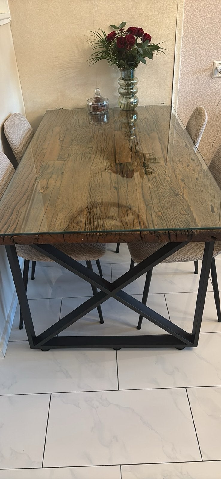 Eettafel en salon tafel, Huis en Inrichting, Tafels | Eettafels, Ophalen, 50 tot 100 cm, 150 tot 200 cm, Rechthoekig