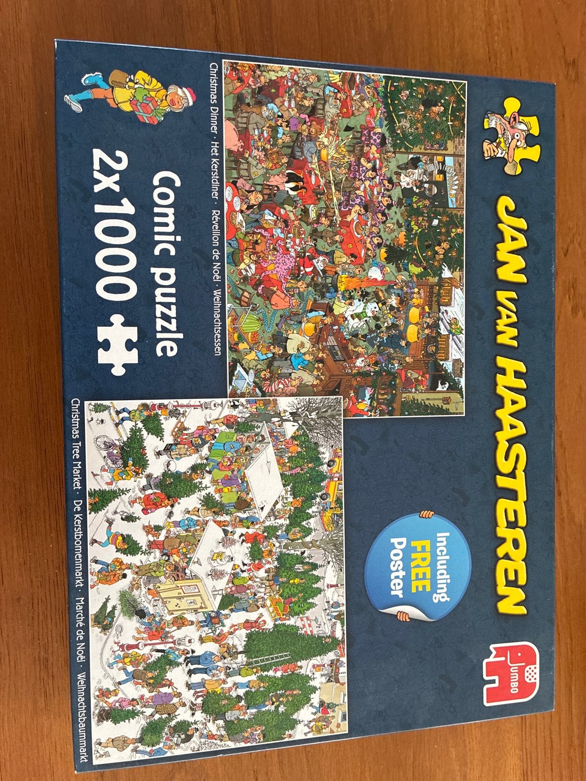 Jan van Haasteren Kerstpuzzels - 2x1000 stukjes, Ophalen, 500 t/m 1500 stukjes, Zo goed als nieuw, Legpuzzel