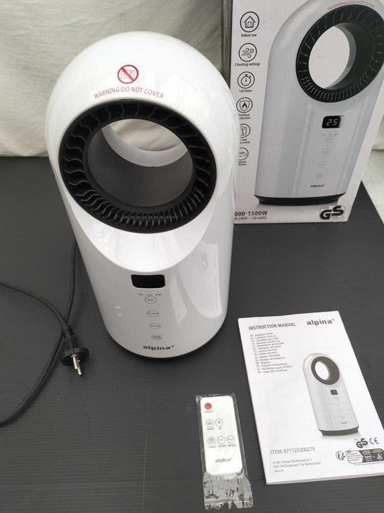 Alpina elektrische verwarming en ventilator 1500W, Ophalen of Verzenden, Zo goed als nieuw
