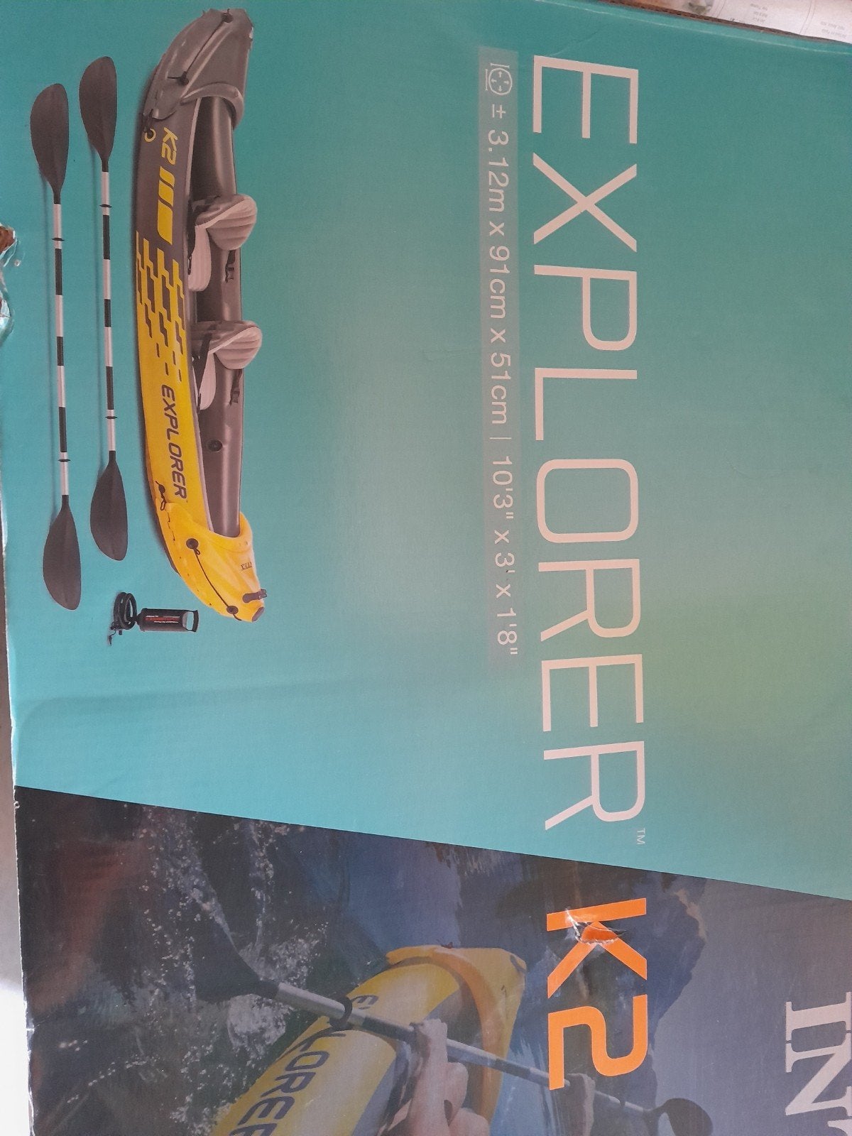 Intex Explorer K2 Opblaasbare Kajak - Zo goed als nieuw, Ophalen, Opblaasbaar, Zo goed als nieuw, 2-persoons