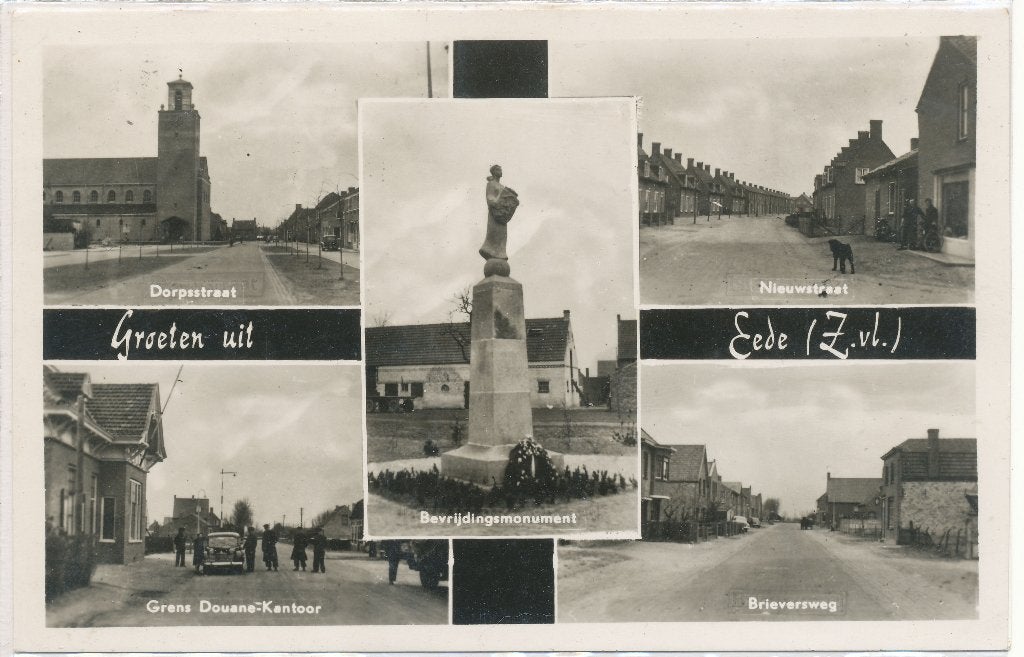 Eede - Groeten Uit 5 Luik 1958, Ophalen of Verzenden, 1940 tot 1960, Gelopen, Zeeland