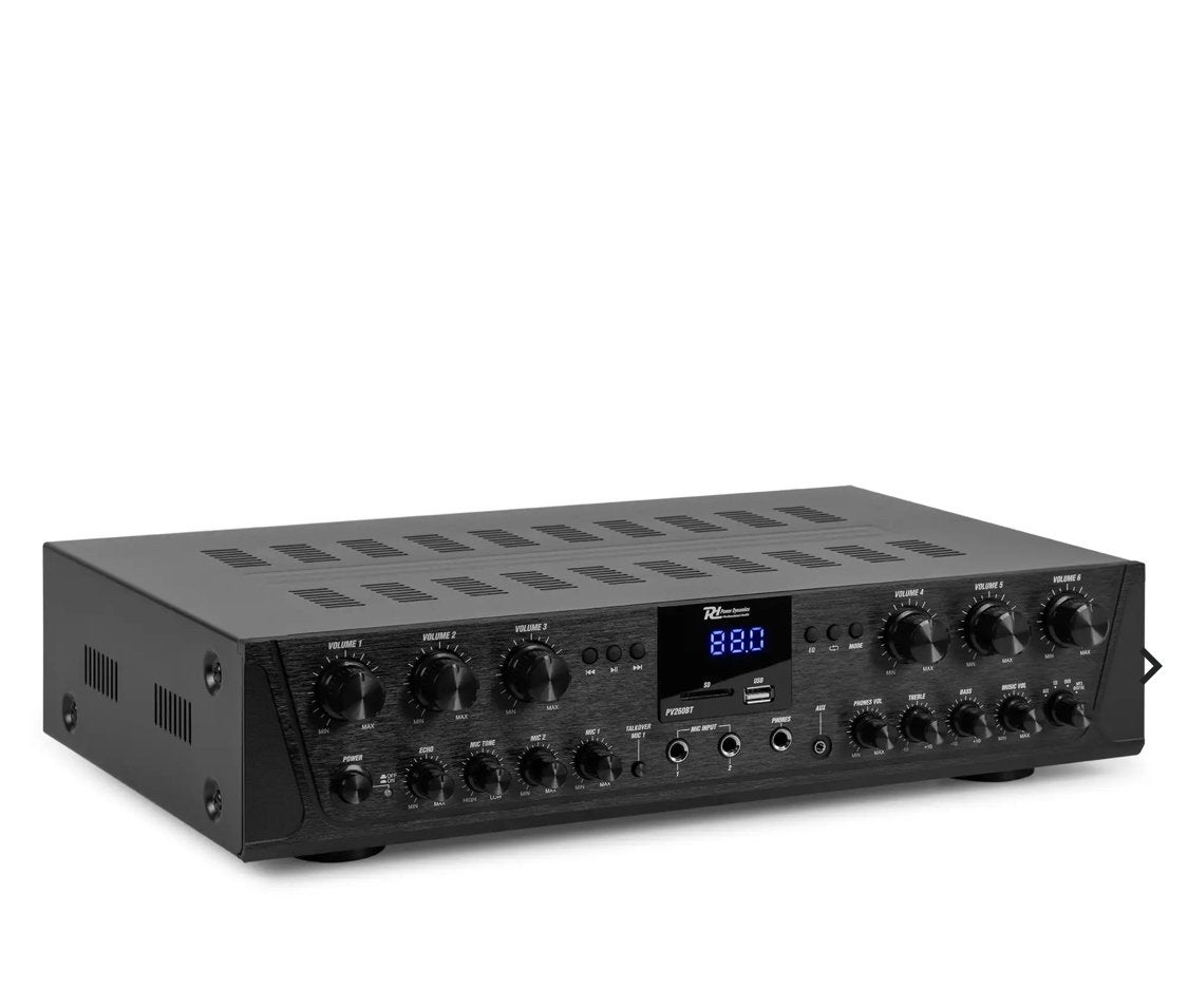 Power Dynamics PV260BT 6-kanaals Audio Versterker, Overige systemen, Nieuw, 120 watt of meer, Ophalen