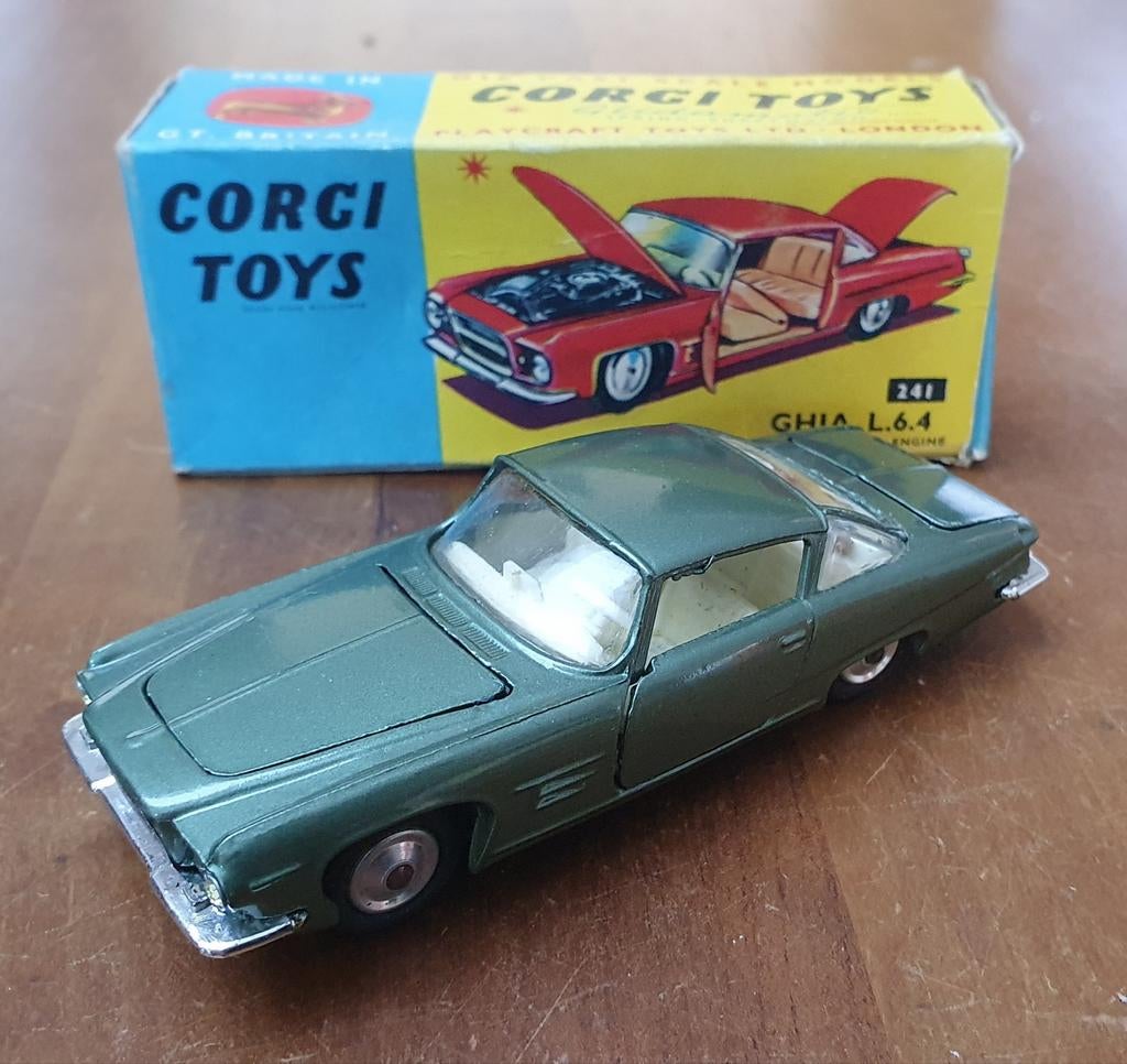 Corgi Toys Ghia L.6.4 Chrysler Modelauto Groen + Doos!, Ophalen of Verzenden, Auto, Corgi