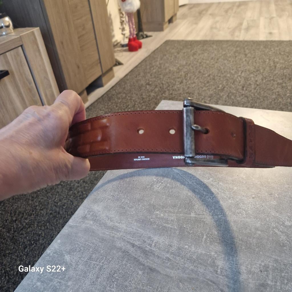Nieuwe Buddha to Buddha leren riem cognac 95 cm, Buddha to Budhha, 95 tot 105 cm, Bruin, Echt leder