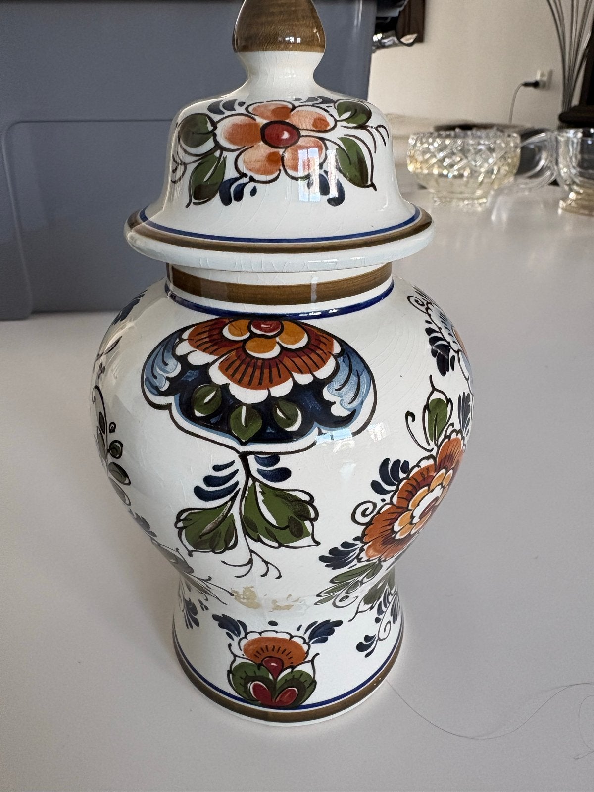 Flora Keramiek Delfts Polychroom Holland Handwerk Pot, Antiek en Kunst, Ophalen of Verzenden