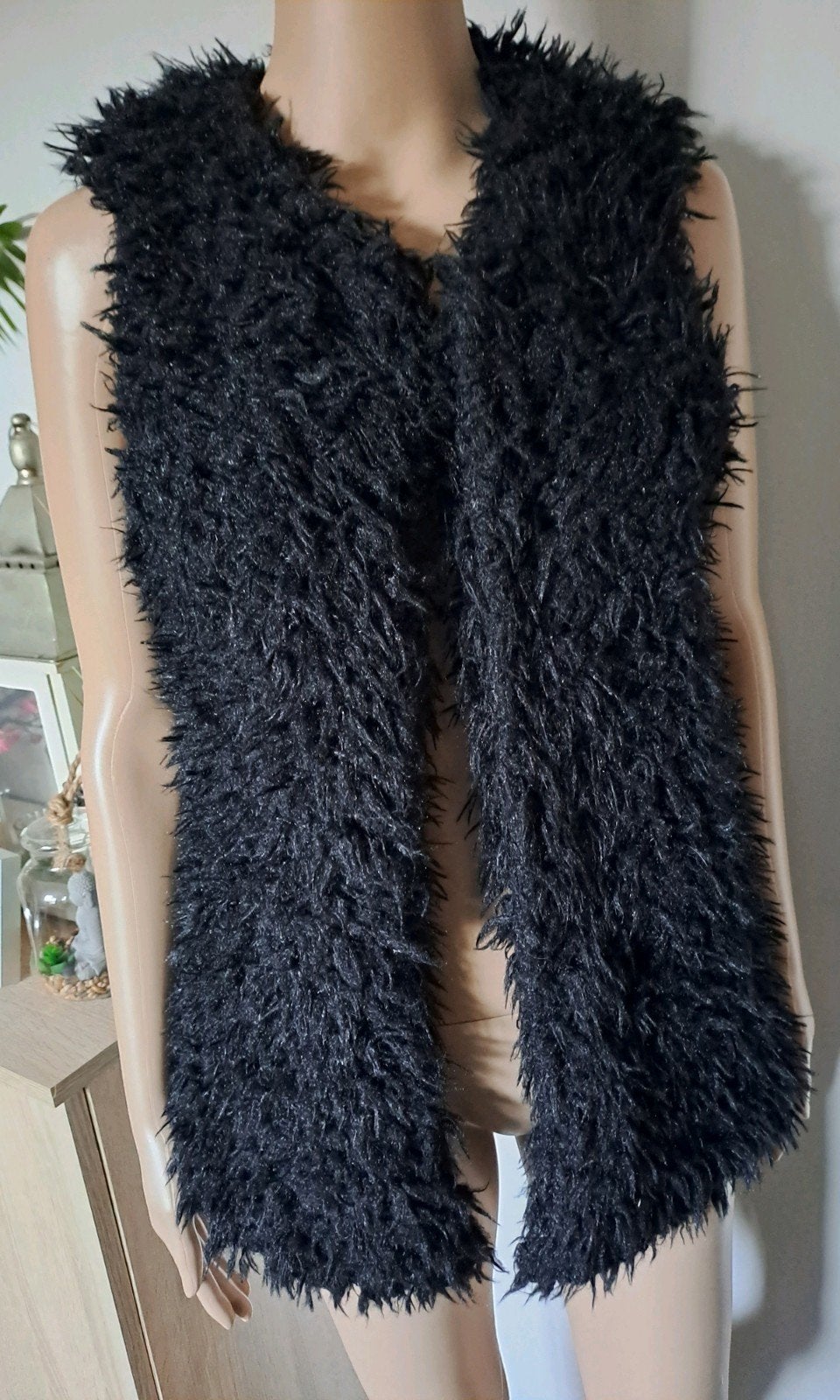 Zwart zacht pluizig vestje/bodywarmer maat S, Zwart, Ophalen of Verzenden, Maat 36 (S), Onbekend