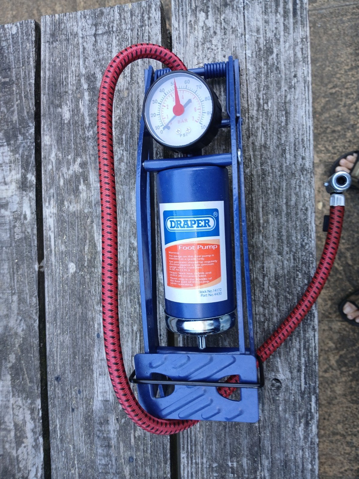 Draper Voetpomp met Drukmeter - Nieuw in doos, Ophalen of Verzenden, Drukmeter, Nieuw