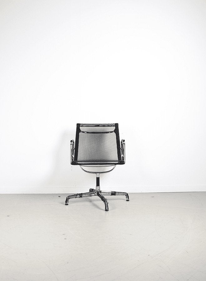 Vitra Eames EA 108 Stoel Zwart Netweave - Chroom, Niet ingevuld, Nieuw, Niet ingevuld, Niet ingevuld