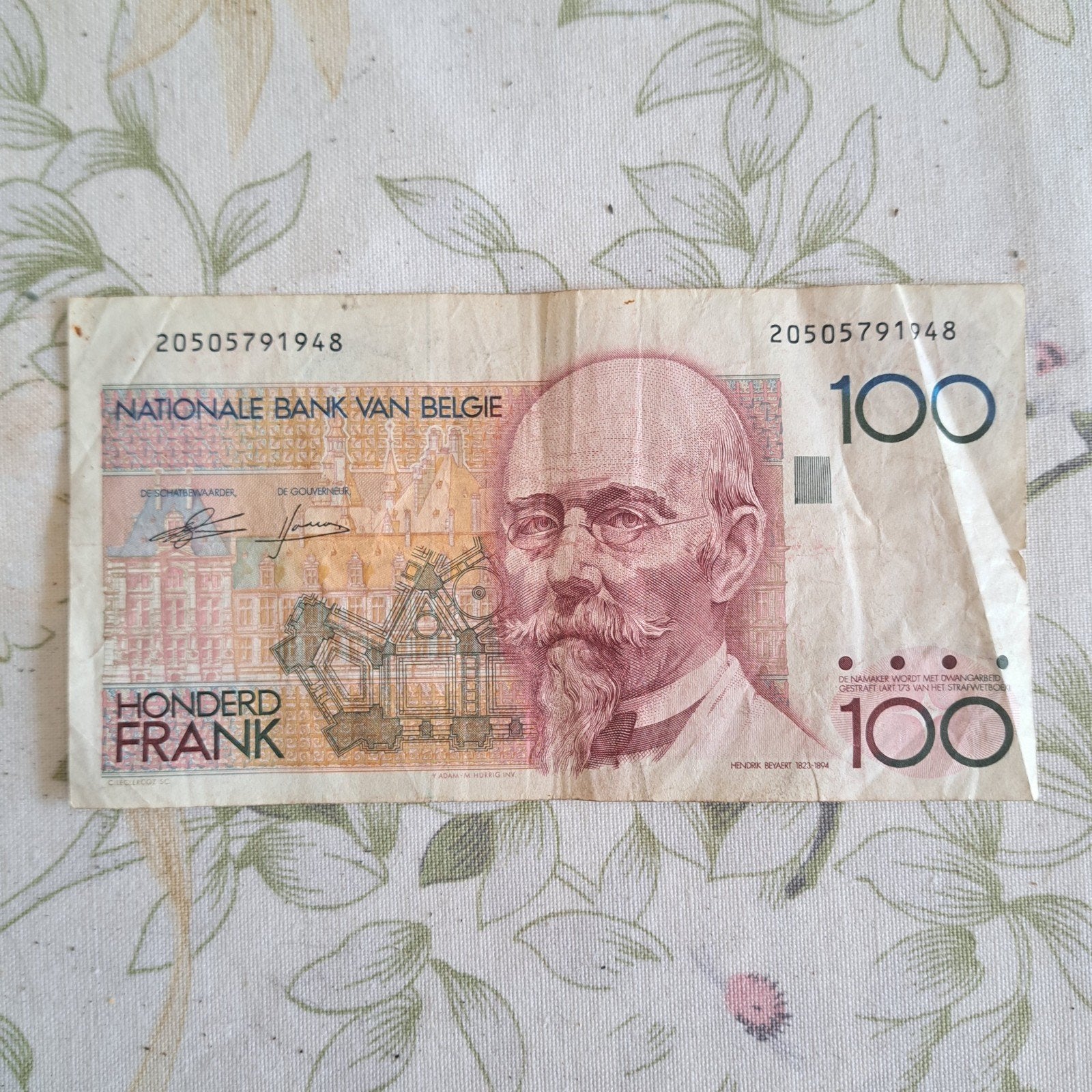 Bankbiljet uit België van 100 Frank, 100 Cent Francs, Ophalen of Verzenden, België