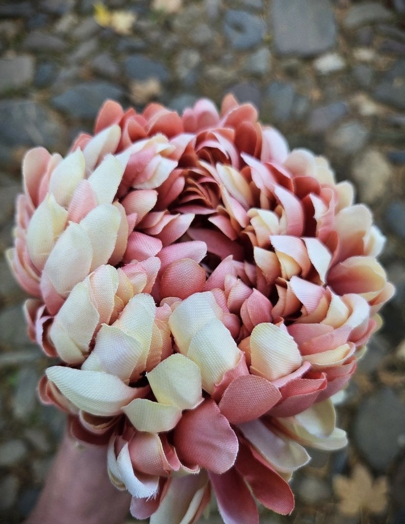 PRACHTIGE KUNST CHRYSANT - TWEEKLEURIG OUD ROZE, Ophalen of Verzenden, Nieuw