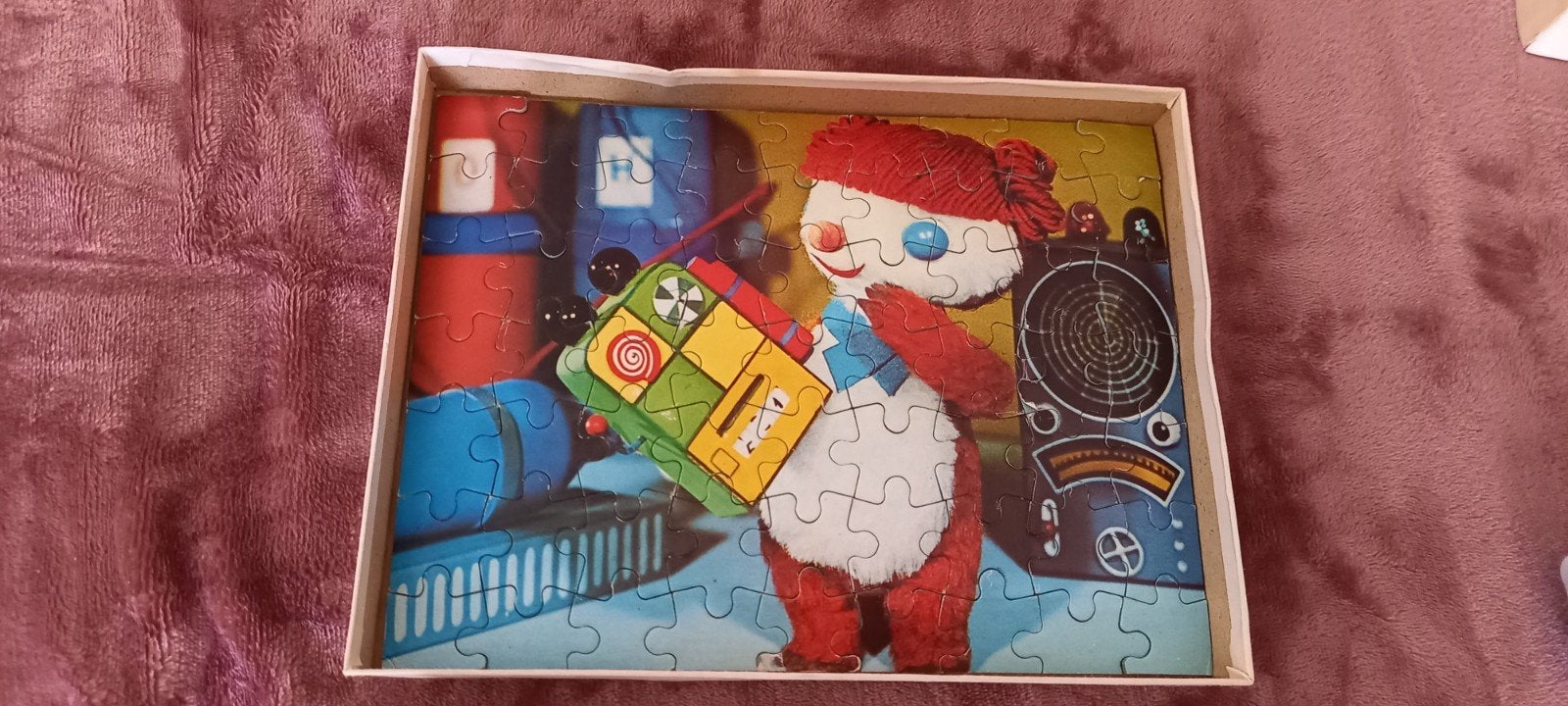 vintage puzzel beertje Colargol, Ophalen of Verzenden, Meer dan 50 stukjes, Gebruikt, 4 tot 6 jaar