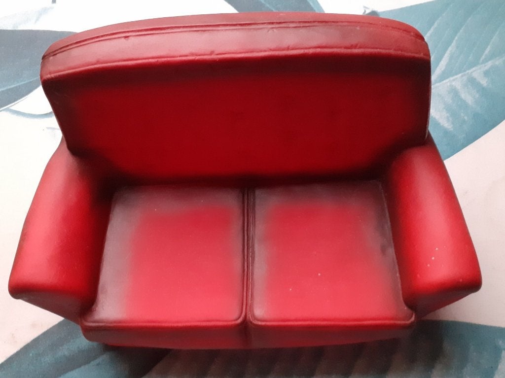 Vintage Sindy Bank & Stoel (1976) – Prachtig Rood Bankstel, Ophalen of Verzenden, Gebruikt, Accessoires