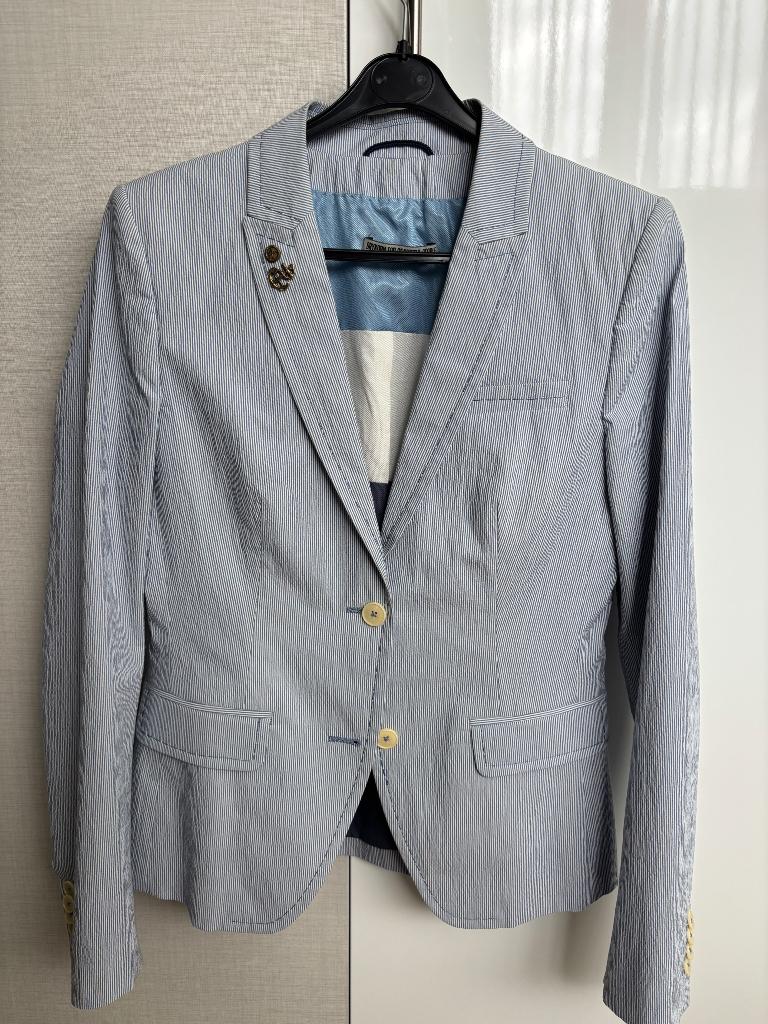 Damesblazer Drykorn blauw wit gestreept maat 38, Maat 38/40 (M), Blauw, Ophalen of Verzenden, Zo goed als nieuw