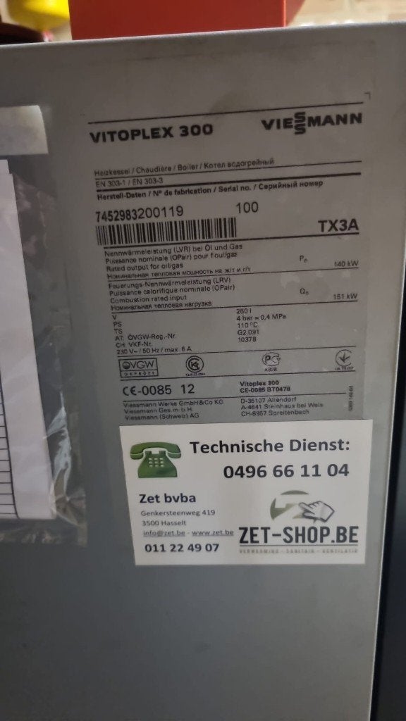 Viessmann CV ketel 140 kW, Doe-het-zelf en Verbouw, Ophalen, 30 tot 80 cm, Cv-ketel of Combi-ketel, Minder dan 60 cm