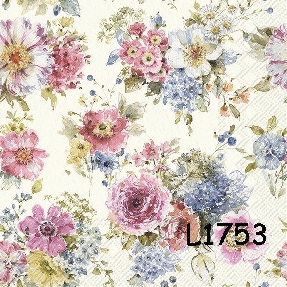 Servetten decoupage/bullet journal - bloemen L1753, Verzenden, Nieuw