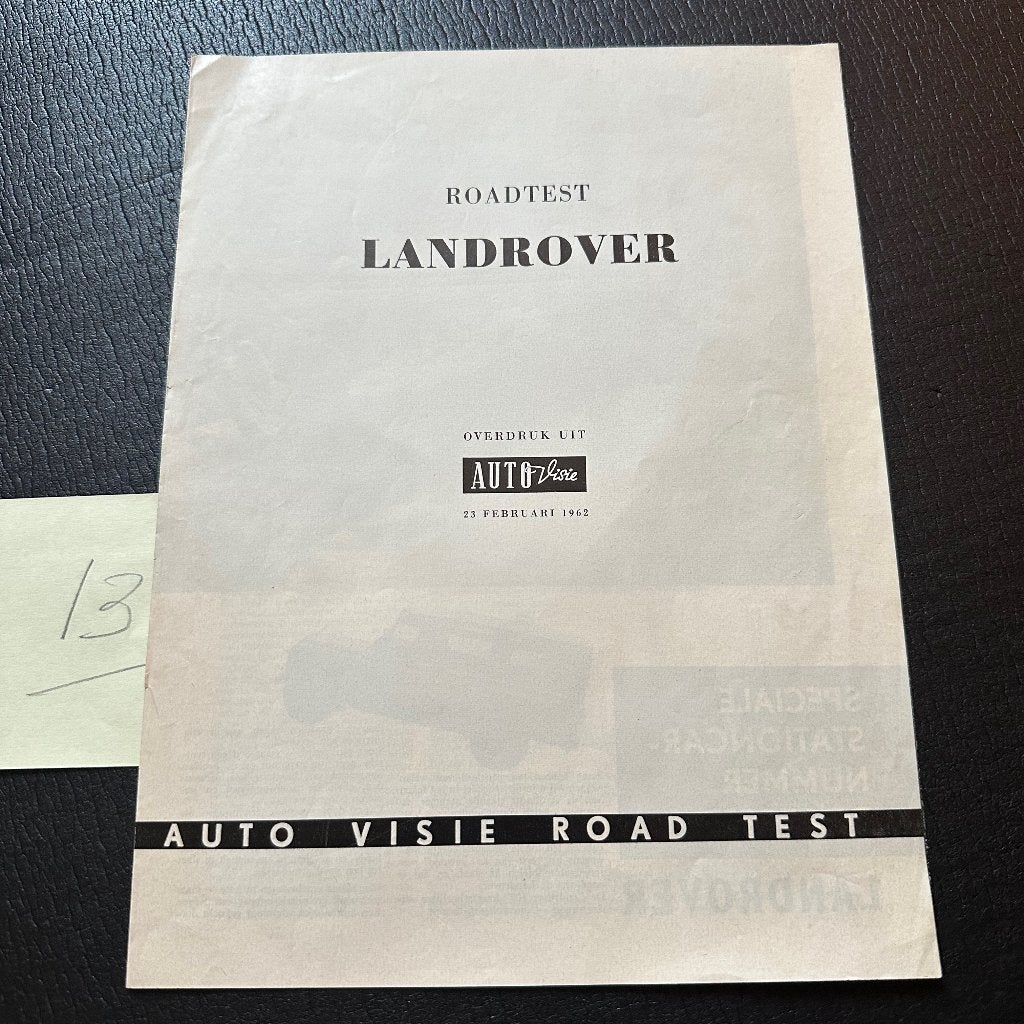 #13) LANDROVER Stationcar 1962 Road-test, Verzenden, Gelezen, Overige merken