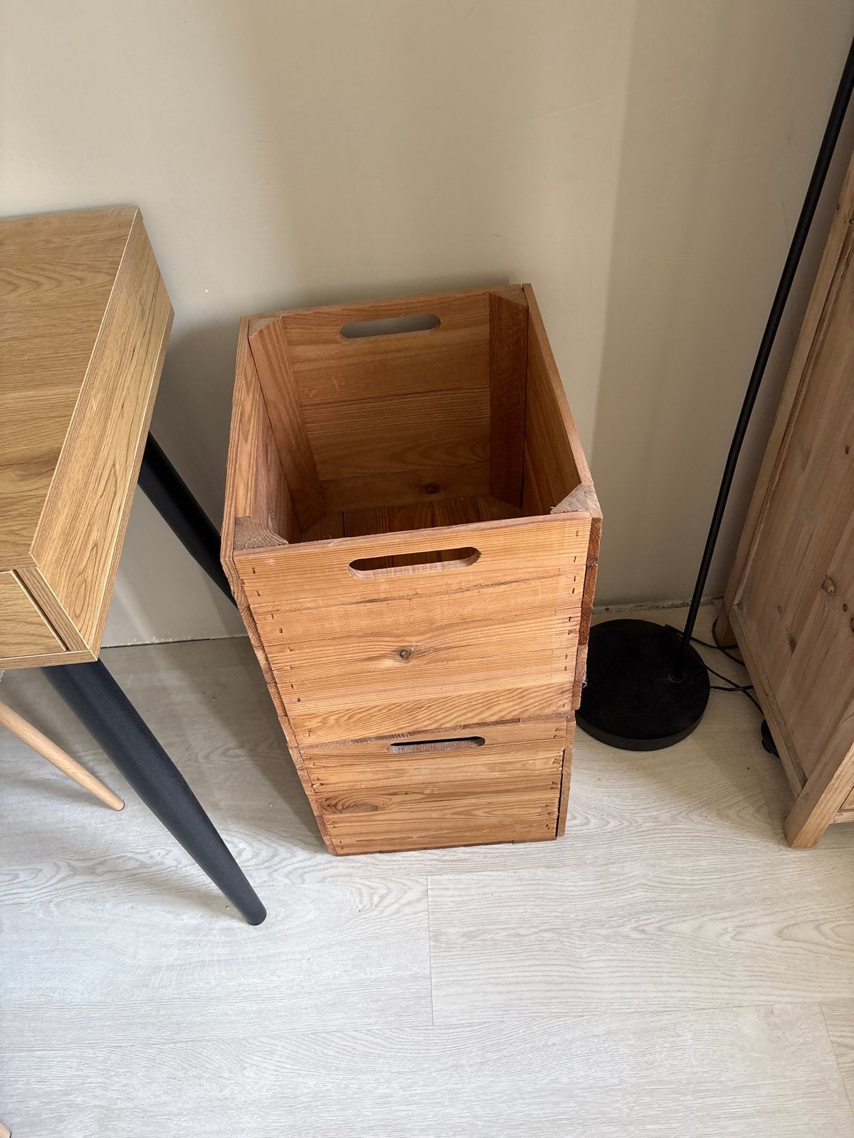 Twee houten kratten voor IKEA Kallax kast, Ophalen, Minder dan 50 cm, Gebruikt, 50 tot 100 cm