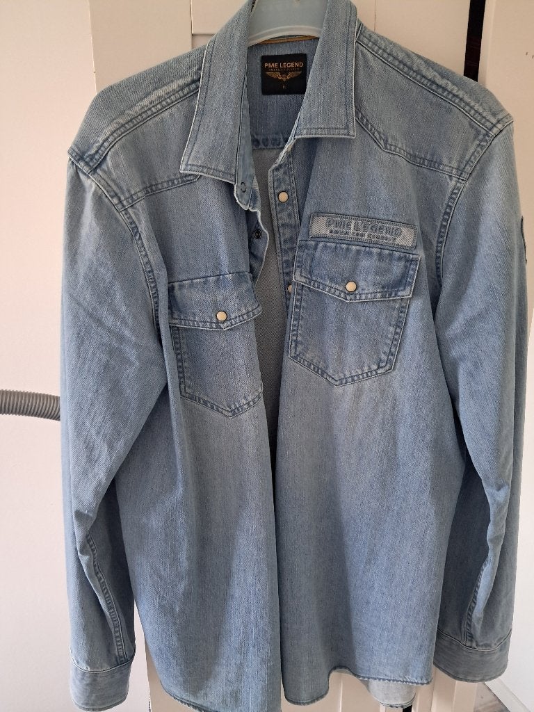 heren overhemd, Ophalen, Zo goed als nieuw, Blauw, Halswijdte 43/44 (XL)