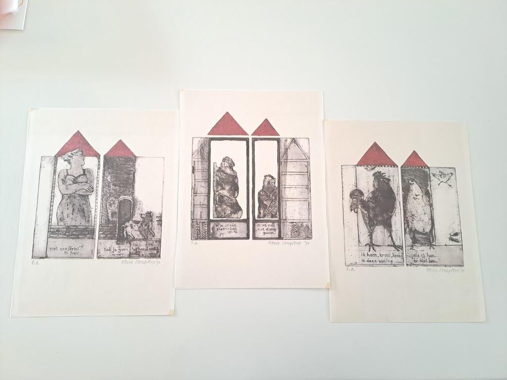 Kunstwerken van Karin Campfens, Antiek en Kunst, Ophalen of Verzenden