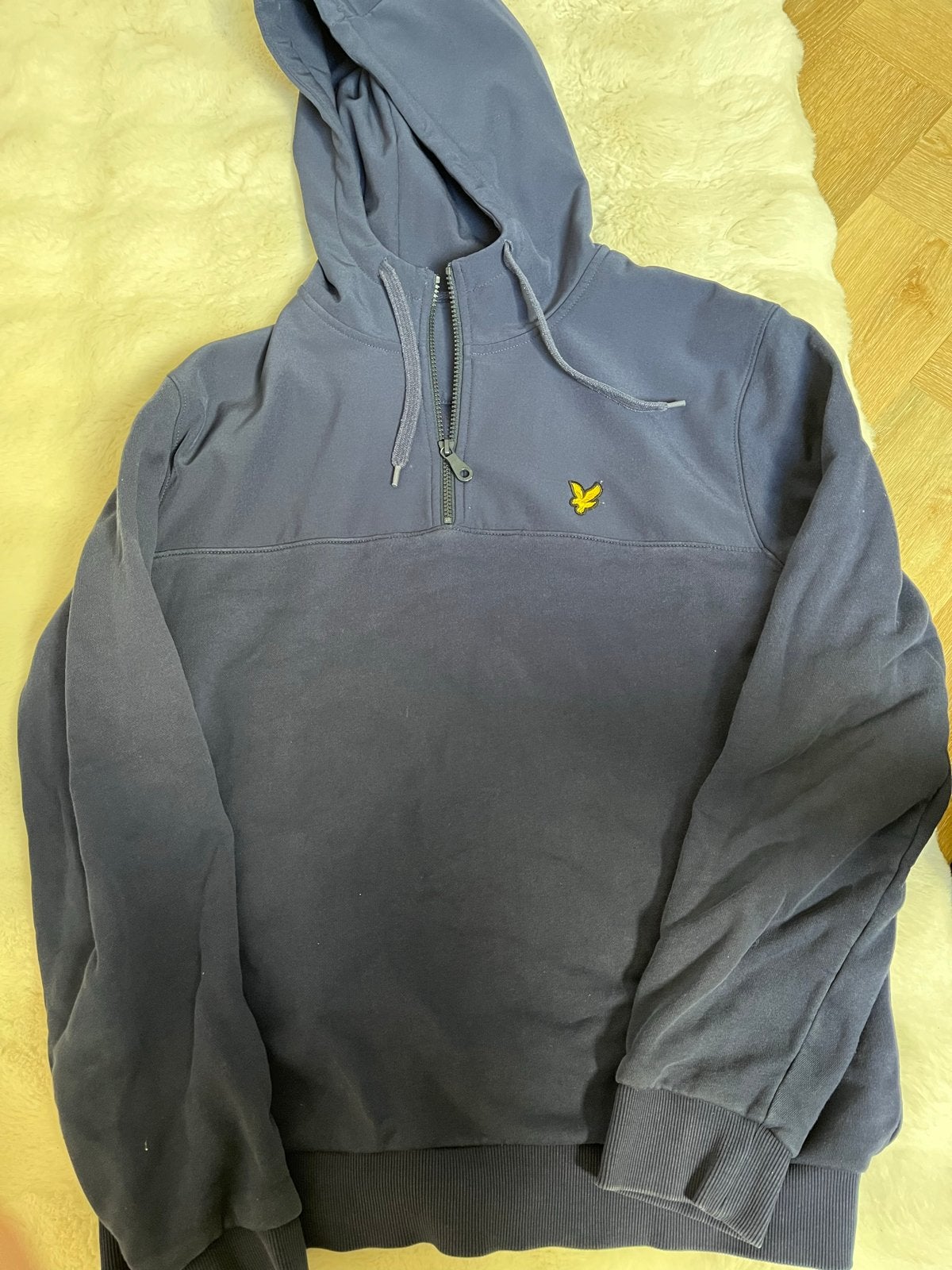 Lyle & Scott Hoodie - Donkerblauw met rits, Ophalen of Verzenden, Gedragen, Maat 48/50 (M), Blauw