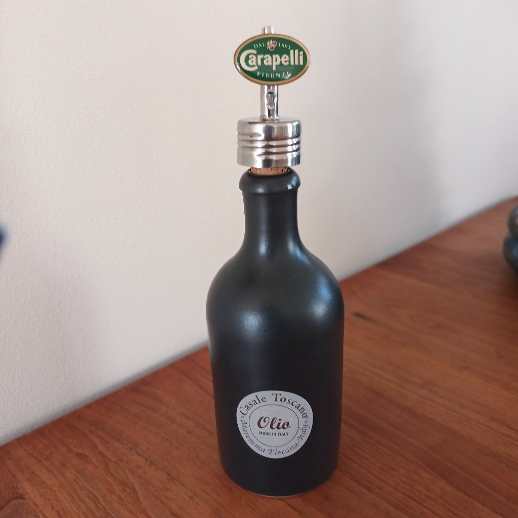 Sierfles voor olijfolie, Ophalen of Verzenden, Steen/keramiek, Zwart