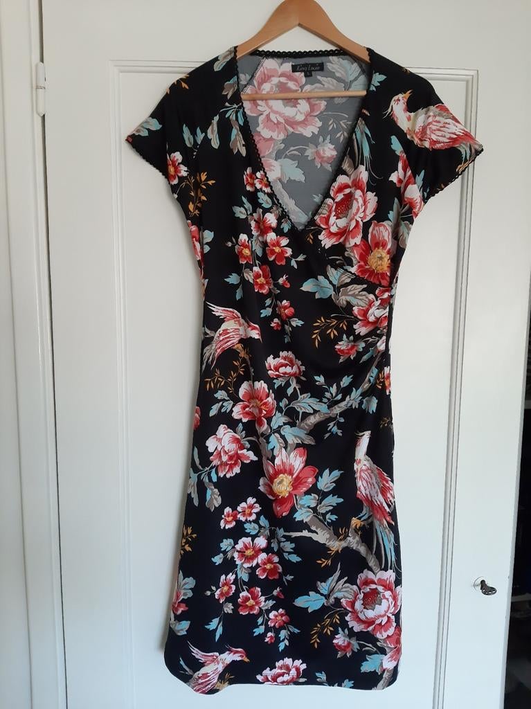 Prachtige cross dress jurk King Louie Carolina L 40 42 nieuw, Zwart, Maat 42/44 (L), Nieuw, Ophalen of Verzenden