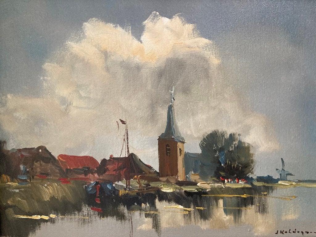 Expositie schilderijen Jan Kelderman, Antiek en Kunst, Ophalen, Doek, Impressionistisch, Olieverf
