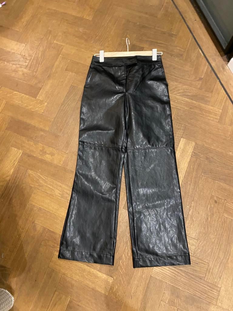 H&m broek faux  leather  maat S nieuw, Verzenden, Zwart, Nieuw, Maat 36 (S)