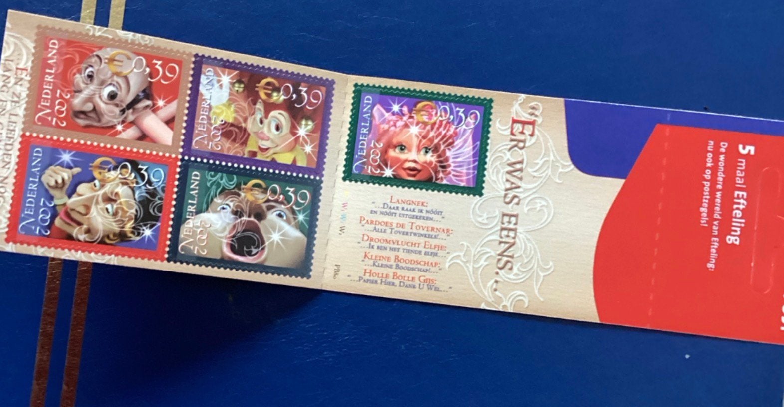 Postzegelboekje en mapje Efteling zegels, Verzenden, Na 1940, Postfris