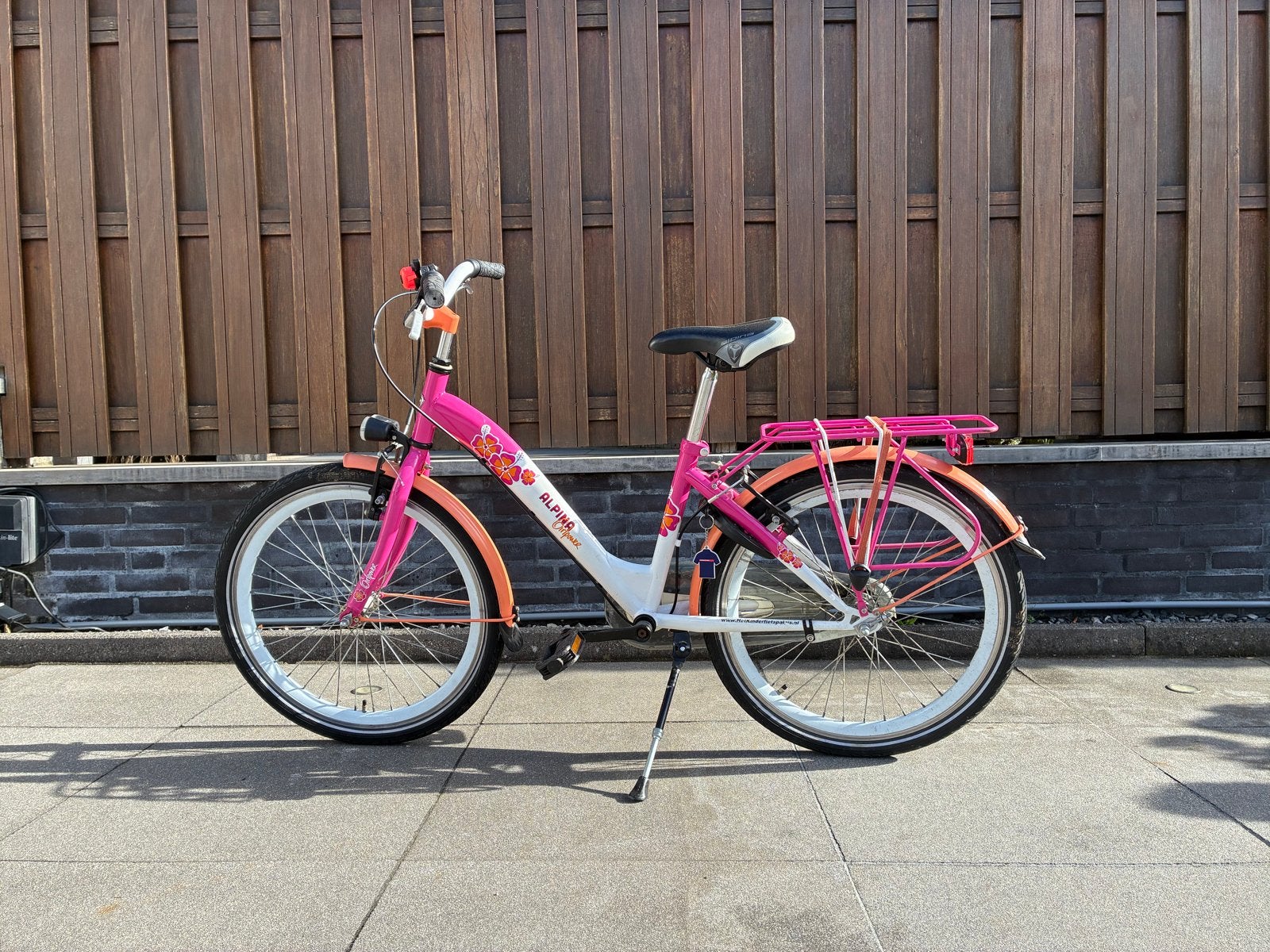 Alpina Girlpower kinderfiets 22 inch - roze/wit, Fietsen en Brommers, Ophalen, Terugtraprem, 22 inch, Gebruikt