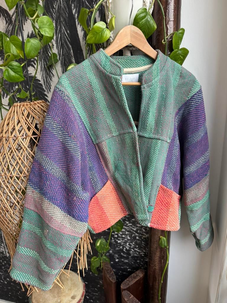 Handgemaakt By-bar blossom antic Kantha jasje vest kimono, Verzenden, Zo goed als nieuw