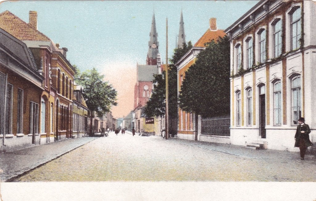 Eindhoven. Ansichtkaart: Kerkstraat met St. Catharinakerk, Verzenden, Voor 1920, Ongelopen, Noord-Brabant