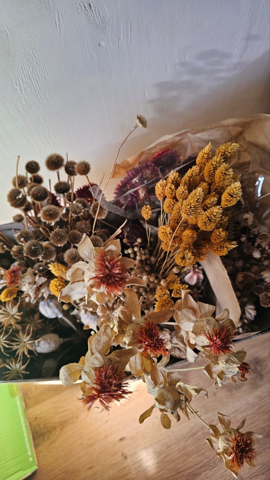 Partij droogbloemen - 3 dozen, nieuw en gebruikt, Huis en Inrichting, Woonaccessoires | Droogbloemen, Ophalen, Gebruikt