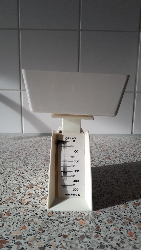 Analoge weegschaal 500 gr., Huis en Inrichting, Ophalen, Kunststof, Wit, Overige typen