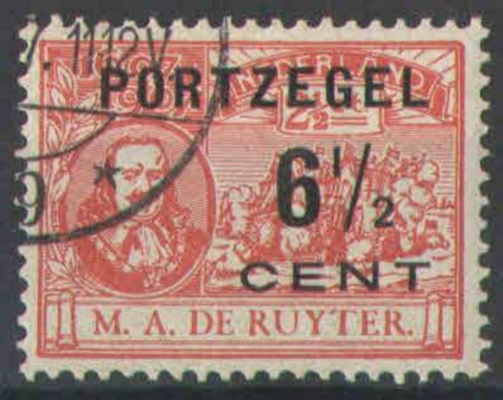 Nederland Port 36 gestempeld Michiel de Ruyter 1907, Ophalen of Verzenden, T/m 1940, Gestempeld